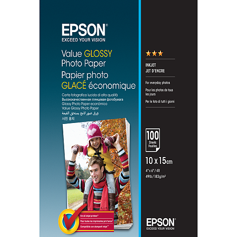 Epson Value Glossy Photo Paper - 10x15cm - 100 Blätter