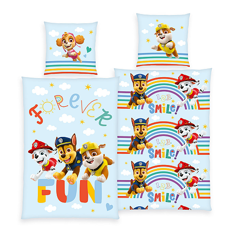 HERDING Paw Patrol Bettwäsche-Set ‘Forever Fun’ – 135×200 cm, Linon