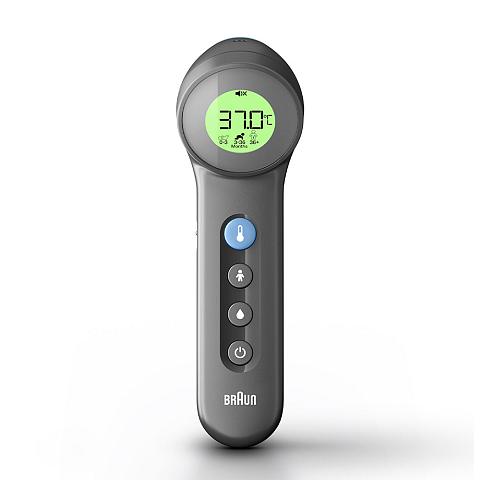 Braun BNT 400 BK Fernabtastthermometer Grau Stirn Tasten