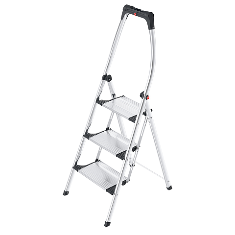 Hailo LivingStep Comfort Plus Stufenleiter Aluminium, Schwarz