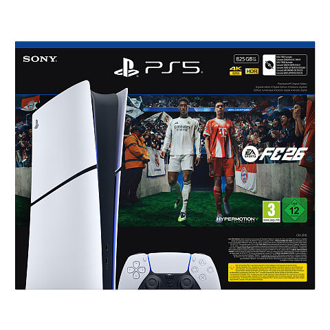 Sony PlayStation 5 Digital + EA Sports FC 26 Bundle 825 GB WLAN Schwarz, Weiß