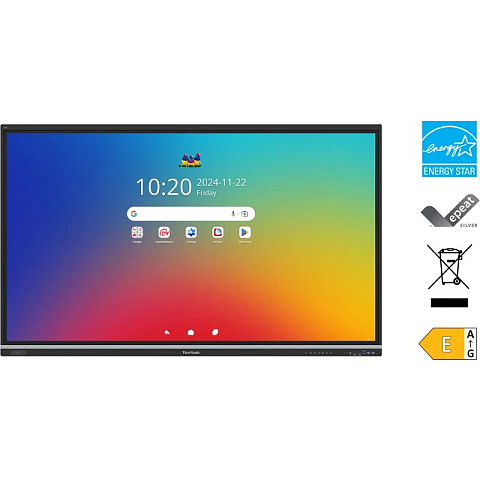 Viewsonic IFP7551 Display Interaktives Whiteboard 190,5 cm (75") 3840 x 2160 Pixel Touchscreen Schwarz