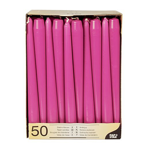 Papstar 81765 Wachskerze Rund Fuchsie 50 Stück(e)