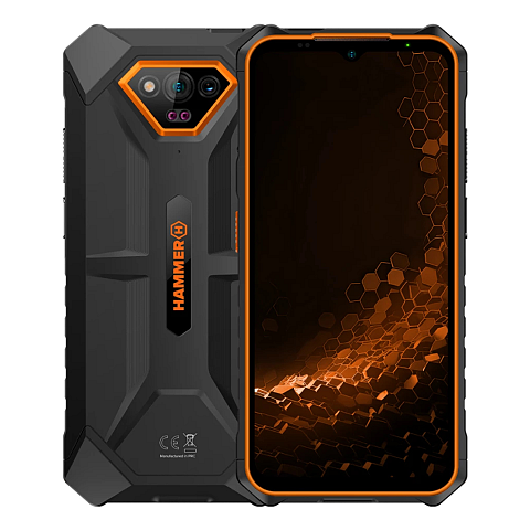 HAMMER Iron V 16,5 cm (6.5") Dual-SIM Android 13 4G USB Typ-C 6 GB 64 GB 6320 mAh Schwarz, Orange