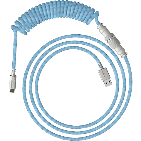 HyperX USB-C Spiralkabel hellblau-weiß