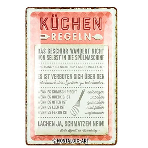 Nostalgic Art 45137439 Dekoratives Schild & Tafel für drinnen Metall Rot, Weiß