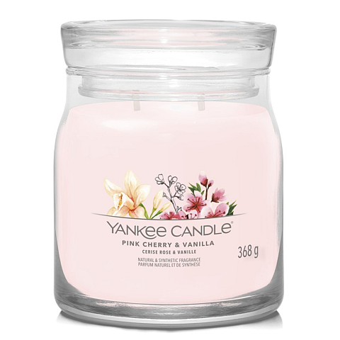 Yankee Candle Pink Cherry & Vanilla Wachskerze Zylinder Mandel, Kirsche (Frucht), Vanille 1 Stück(e)