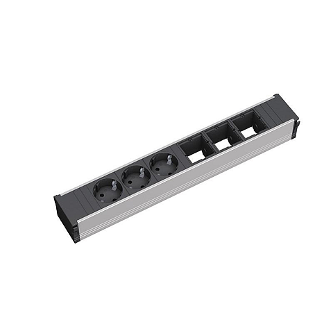 Bachmann 912.006 Verlängerungskabel 3 AC-Ausgänge Schwarz, Silber