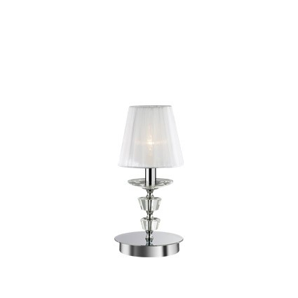 Ideal Lux PEGASO TL1 SMALL Tischleuchte E14 Chrom, Weiß