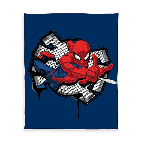 HERDING Spider-Man Überwurfdecke 130 x 170 cm Fleece, Polyester Blau, Mehrfarbig