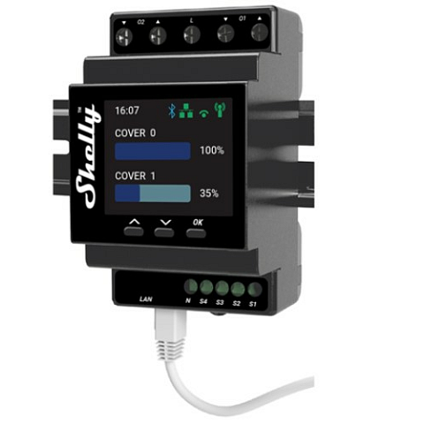 Shelly Pro Dual Cover / Shutter PM Leistungsrelais Schwarz