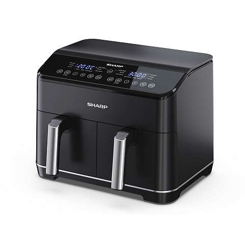 Sharp AF-GD82AE-B Fritteuse Doppel 8 l Eigenständig 1800 W Heißluftfritteuse Schwarz