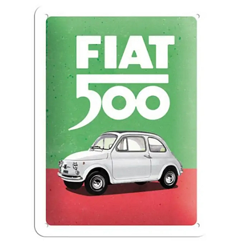Nostalgic Art Fiat 500 Dekoratives Schild & Tafel für drinnen Metall Mehrfarbig