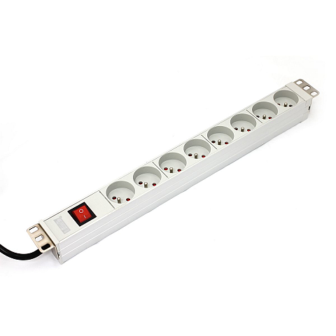 Digitus A-19-STRIP-2-IMP Stromverteilereinheit (PDU) 8 AC-Ausgänge 1U Weiß