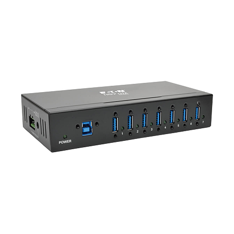 Tripp Lite U360-007-IND 7-Port USB 3.x (5 Gbps) Nabe in Industriequalität – 20 kV ESD-Immunität, Metallgehäuse, montierbar
