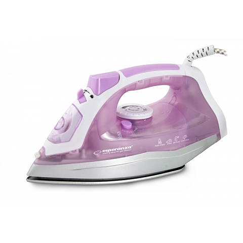 Esperanza EHI004 Bügeleisen Trocken- & Dampfbügeleisen Keramik-Bügelsohle 2400 W Violett, Weiß