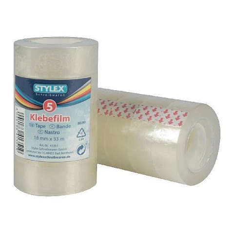 Stylex 41351 Schreibwaren-Klebeband 33 m Transparent 5 Stück(e)