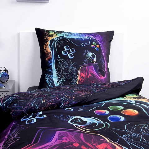 HERDING Young Collection Bettwäsche-Set ‘Gaming’ – 135×200 cm, Mikrofaser