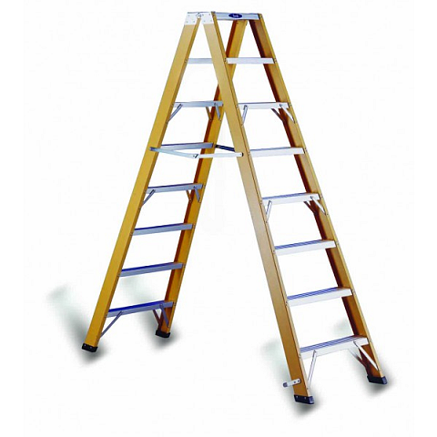 Cimco 146512 Leiter Stufenleiter Aluminium, Braun
