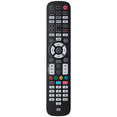 One For All Essential 6 Fernbedienung IR Wireless DVD/Blu-ray, IPTV, Soundbar-Lautsprecher, TV Drucktasten