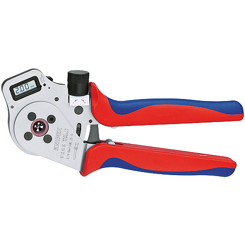 Knipex 97 52 65 DG A Kabel-Crimper Crimpwerkzeug Blau, Rot