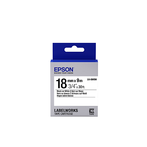 Epson Etikettenkassette LK-5WBN - Standard - schwarz auf weiß - 18mmx9m