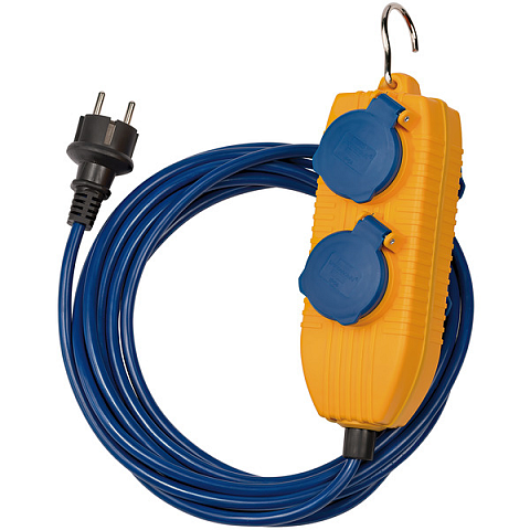 Brennenstuhl 1161750020 Verlängerungskabel 5 m 2 AC-Ausgänge Drinnen Blau, Gelb
