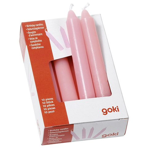 Goki 15426 Wachskerze Zylinder Pink 10 Stück(e)