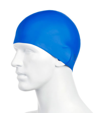 Speedo Plain Moulded Silicone Cap Blau