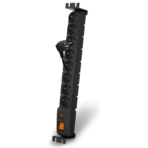 HSK DATA acar S8 FA RACK Schwarz 8 AC-Ausgänge 230 V 3 m