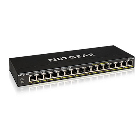 NETGEAR GS316PP Unmanaged Gigabit Ethernet (10/100/1000) Power over Ethernet (PoE) Schwarz