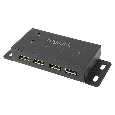 LogiLink UA0141A Schnittstellen-Hub 480 Mbit/s Schwarz