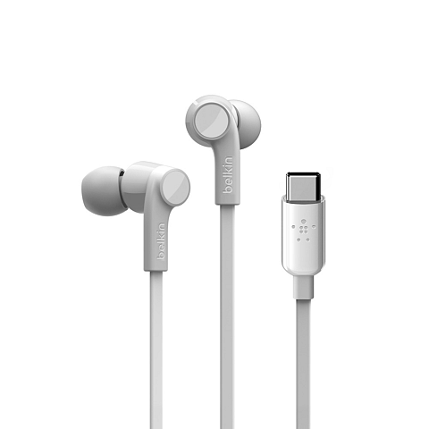 Belkin ROCKSTAR Kopfhörer Kabelgebunden im Ohr Anrufe/Musik USB Typ-C Weiß