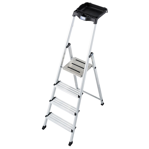 Krause 126528 Leiter Stufenleiter Aluminium, Schwarz