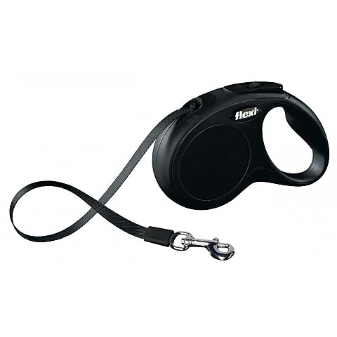 Flexi New CLASSIC 5 m Schwarz Hund Rückziehbare Leine