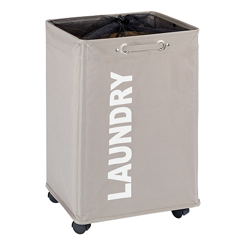 WENKO Wäschesammler Quadro Taupe Wäschekorb 79 l