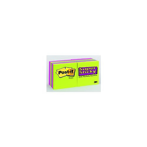 Post-It Super Sticky Rainbow Ultra (Pack 12) selbstklebendes Etikett