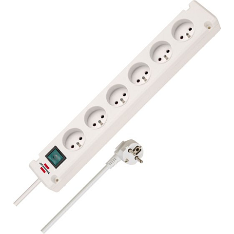 Brennenstuhl 1150651326 Verlängerungskabel 3 m 6 AC-Ausgänge Drinnen Weiß