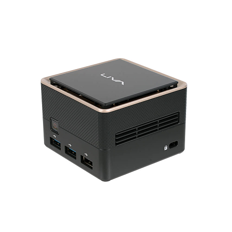 ECS LIVA Q3 Plus AMD Ryzen Embedded V1000 V1605B 8 GB DDR4-SDRAM 128 GB eMMC Mini PC Mini-PC Schwarz
