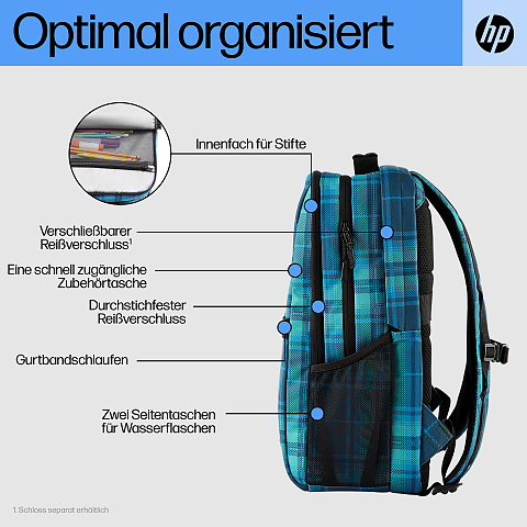 HP Campus XL Rucksack (Tartan Plaid)