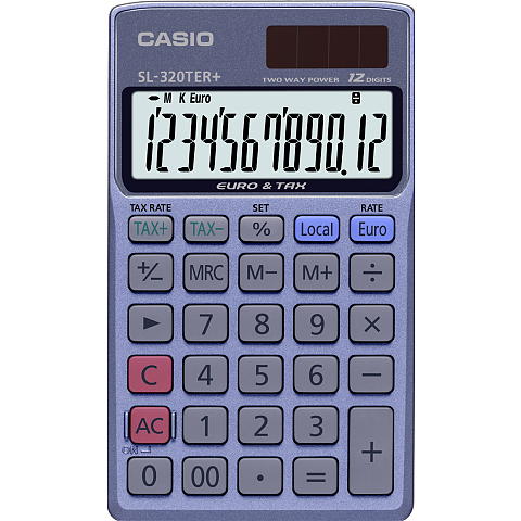 Casio SL-320TER+ Taschenrechner Tasche Einfacher Taschenrechner Blau