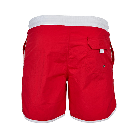 Urban Classics Herren Schwimmshirt Retro Swimshorts, Rot (Firered/White 01314), XX-Large Männlich Rot, Weiß