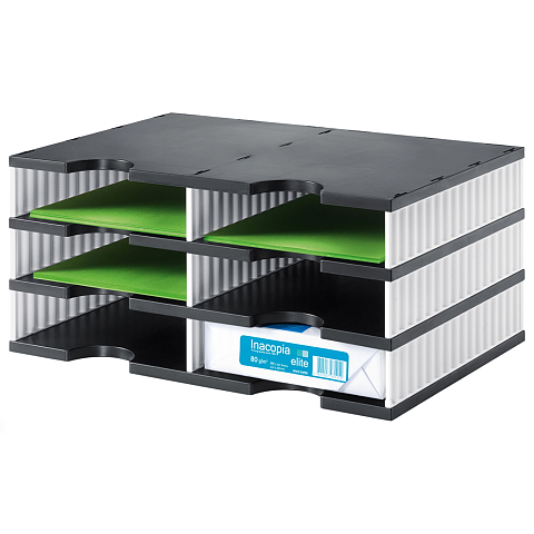 Styro styrodoc duo Dateiablagebox Polystyrol Schwarz, Weiß