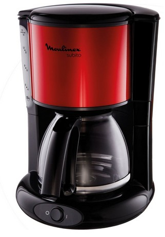 Moulinex FILTERKAFFEEMASCHINE SUBITO ROT EDELSTAHL/SCHWARZ