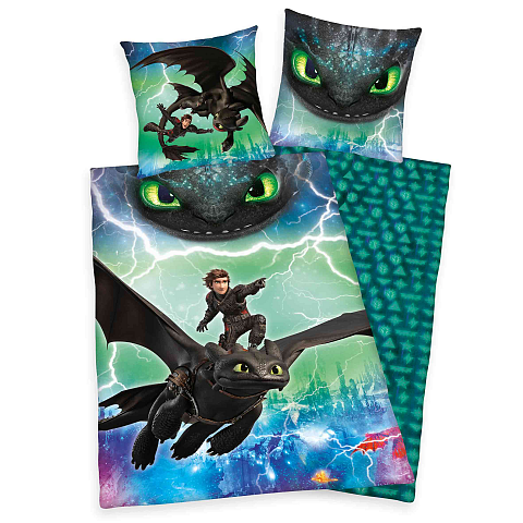 HERDING Dragons Bettwäsche - Hicks &amp; Ohnezahn - 70-x-90-cm-140-x-200-cm-at