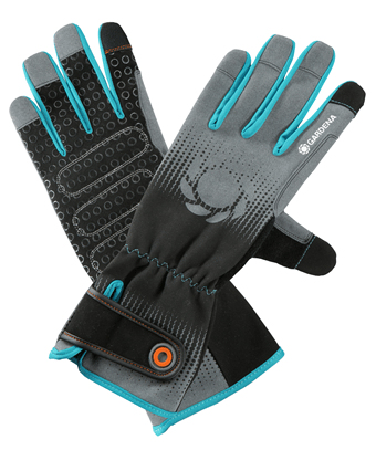 Gardena 11541-20 Handschutz Gartenhandschuhe Schwarz, Blau, Grau Baumwolle, Elastan, Nylon, Polyester, Polyurethan