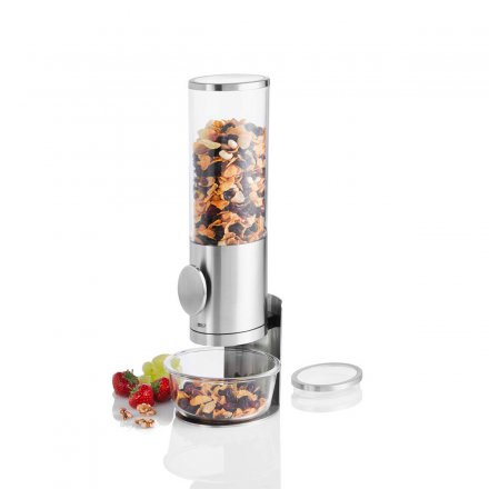 AdHoc DEPOSITO Arbeitsplatten-Futterspender 1,5 l Edelstahl, Transparent