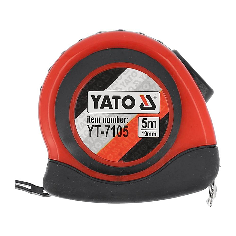Yato YT-7105 Maßband 5 m Acrylnitril-Butadien-Styrol (ABS), Gummi Schwarz, Rot