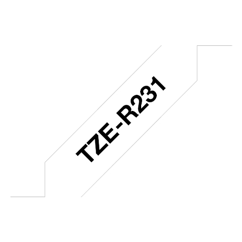Brother TZE-R231 Etiketten erstellendes Band Schwarz auf weiss