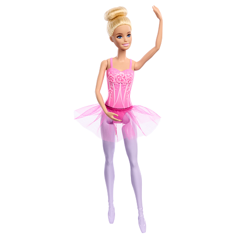 Barbie Ballerina-Puppe, blonde Modepuppe mit lilafarbenem, ausziehbarem Tutu